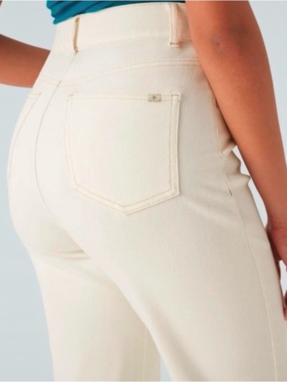 Halara Flex High-Waisted, Straight-Leg Denim Jeans Ivory S - Picture 5 of 6